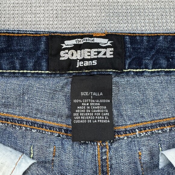 Squeeze Womens Denim Jean Pencil Skirt Above-Knee Blue Dual Color Stitching Sz 1 - Picture 6 of 11